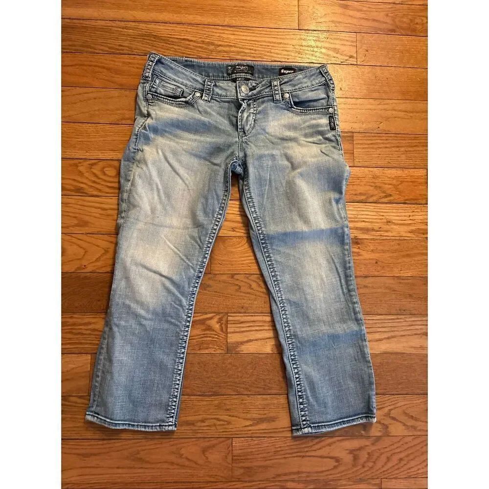 Silver Capri Jeans